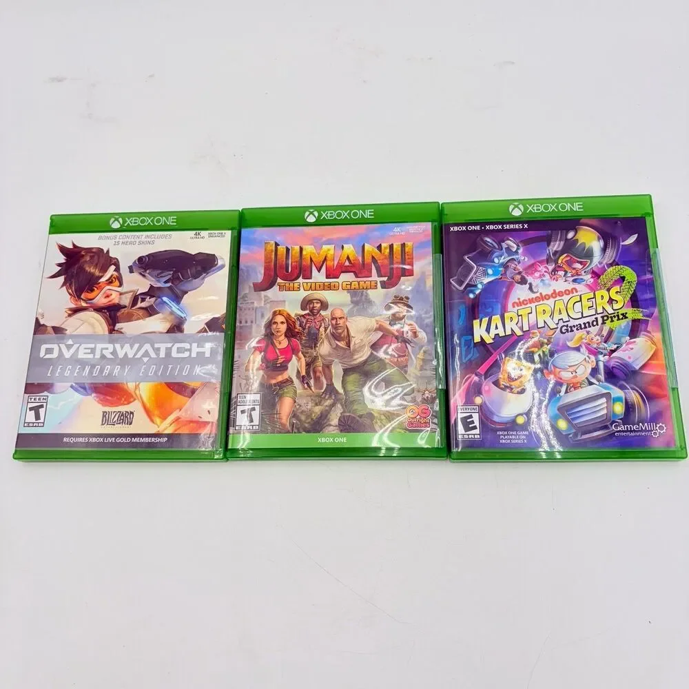 XBOX ONE Game Lot OVERWATCH Legendary Edition JUMANJI KART RACERS 2
